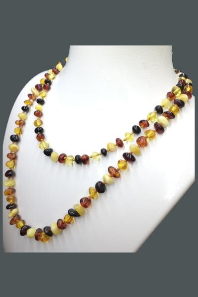 Sertifikalı Bandrollü Baltık Kehribar Multicolor Anne Bebek Kolye Seti Kız Erkek Bebek Diş Kolyesi