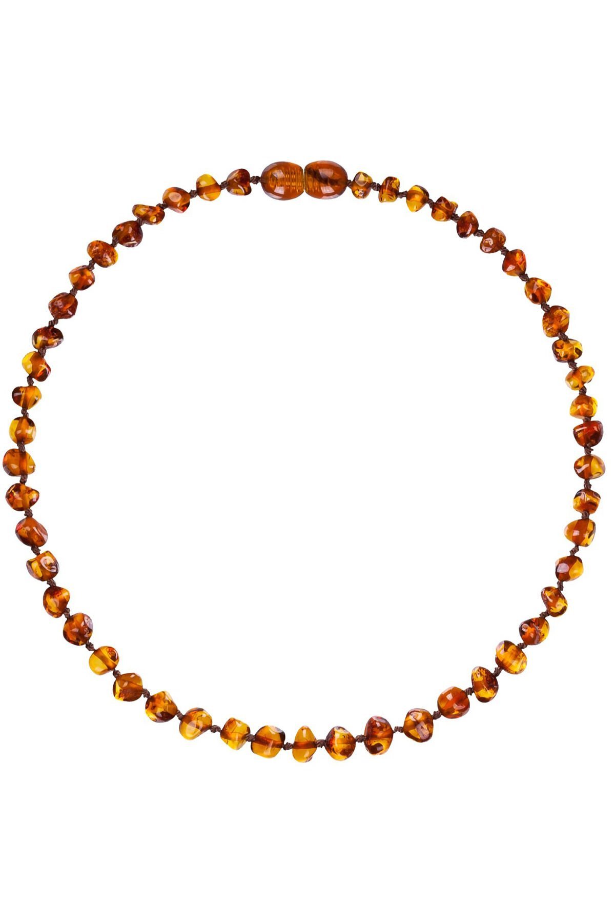 Sertifikalı Bandrollü Baltık Kehribar Bebek Diş Kolyesi Konyak Renk Kız Erkek Çocuk Kolyesi