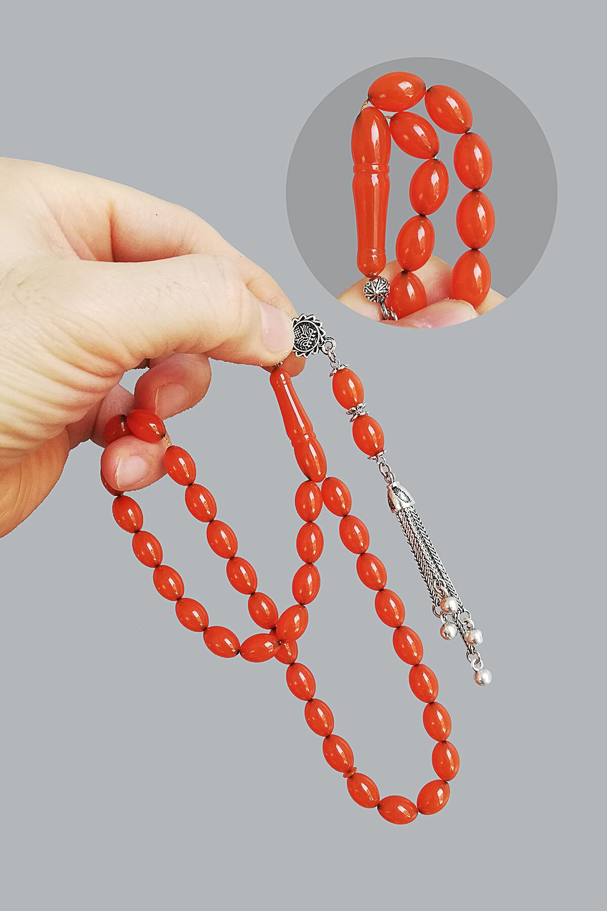 7*11 mm Beyzi Kesim Mişmişi Zar Kehribar Tesbih Faris Usta Sıkma Ateş Kehribar Tespih Miş Miş