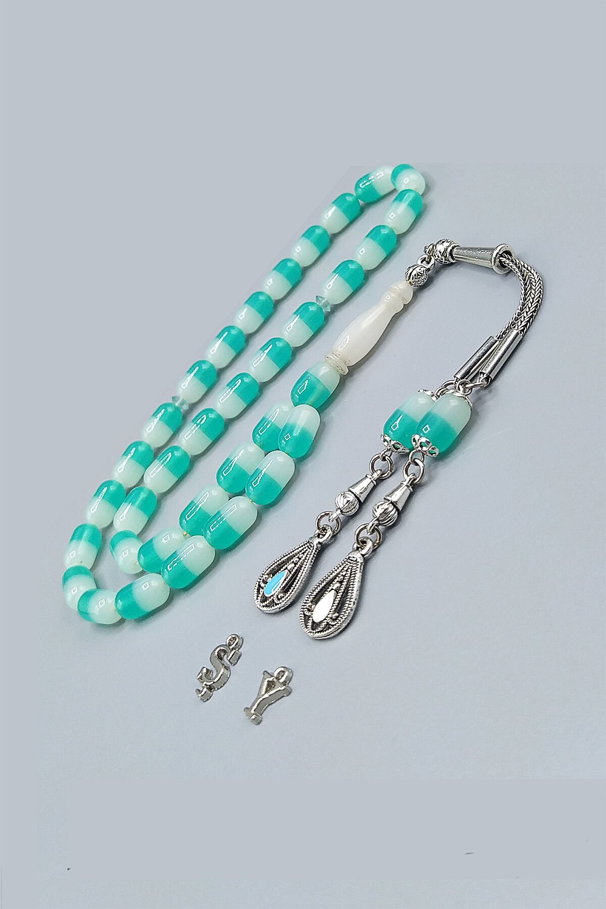 7*10 mm Uçak Camı Tesbih Sıkma Kehribar Tesbih Taraftar Tespih Kapsül Kesim Tesbih