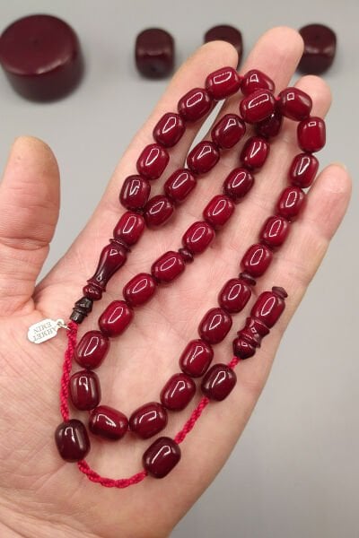 Ahmet Emin Usta İmzalı Yeni Döküm Çubuk Katalin Baga Tesbih 9*13 mm Sistemli Tespih