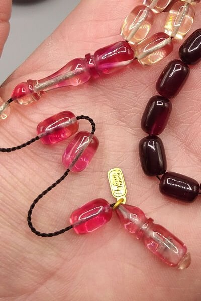 Ayhan Turan Usta İşçilikli Ateş Kehribar Tesbih 7*11 mm Kapsül Sistemli İmzalı Tespih