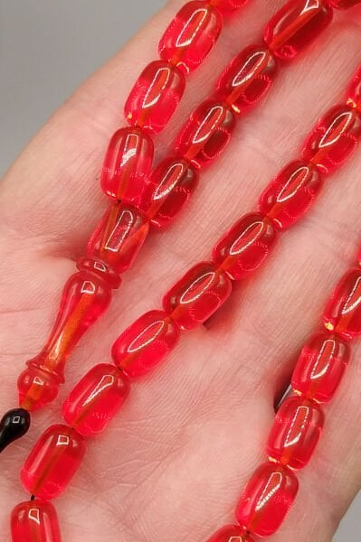 Ayhan Turan Usta İşçilikli Ateş Kehribar Tesbih 7*11 mm Kapsül Sistemli İmzalı Tespih