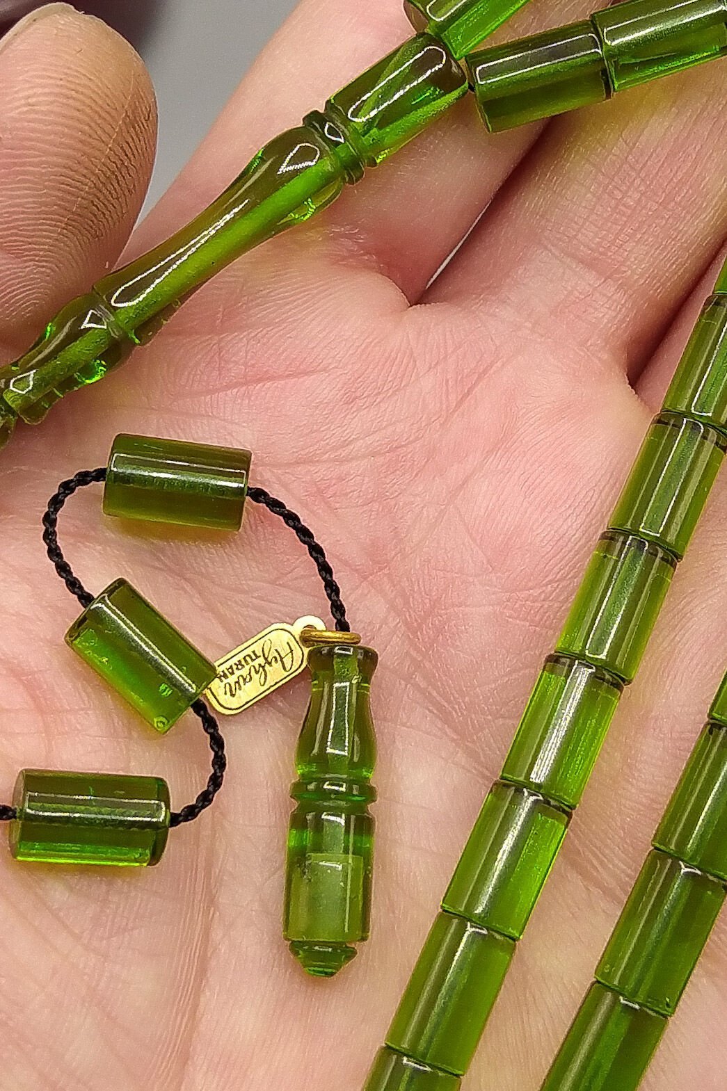 Ayhan Turan Usta İşçilikli Ateş Kehribar Tesbih 7*11 mm Kesme Sistemli İmzalı Tespih