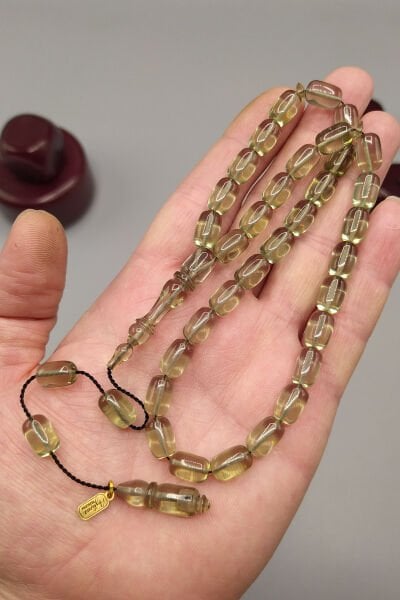 Ayhan Turan Usta İşçilikli Ateş Kehribar Tesbih 7*11 mm Kapsül Sistemli İmzalı Tespih