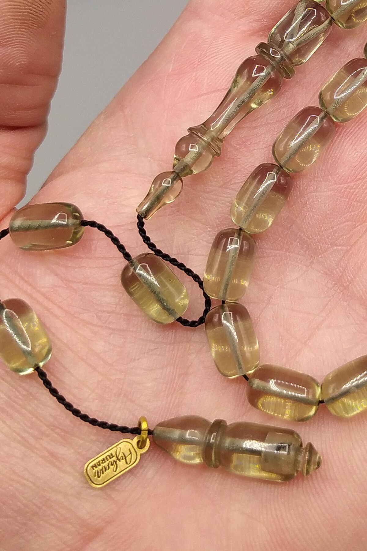 Ayhan Turan Usta İşçilikli Ateş Kehribar Tesbih 7*11 mm Kapsül Sistemli İmzalı Tespih