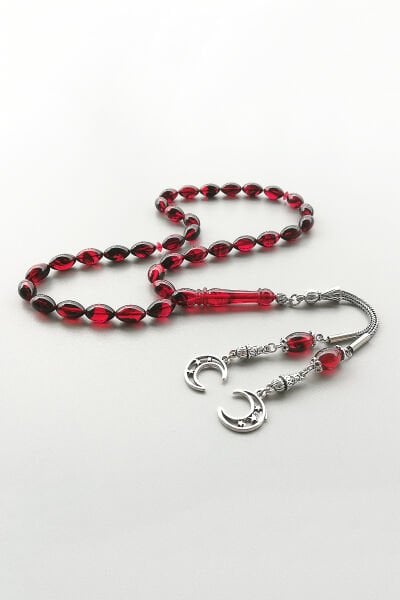 7 11 mm Beyzi Kesim Renk Alma Garantili Kırmızı Siyah Ateşi Kehribar Tesbih Kararmaz Mikron Gümüş Kaplama Tespih