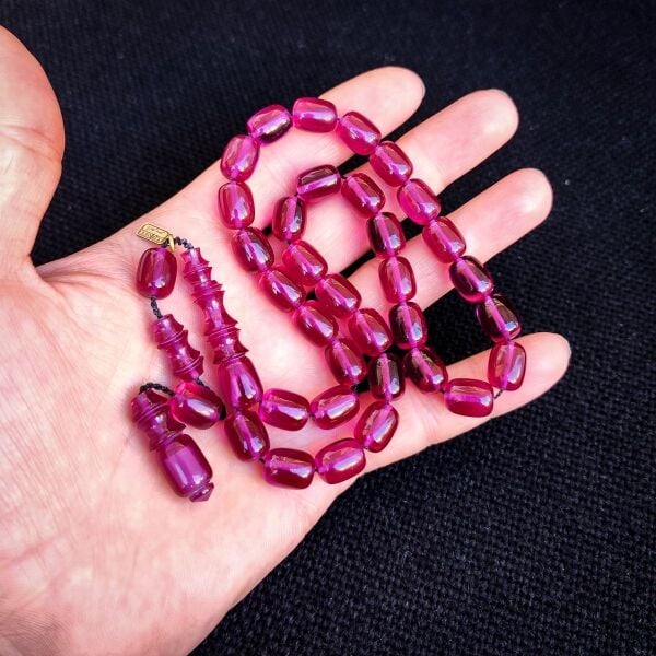 Eflatun Rengi Şeffaf Katalin Tesbih | Ebu Sırr