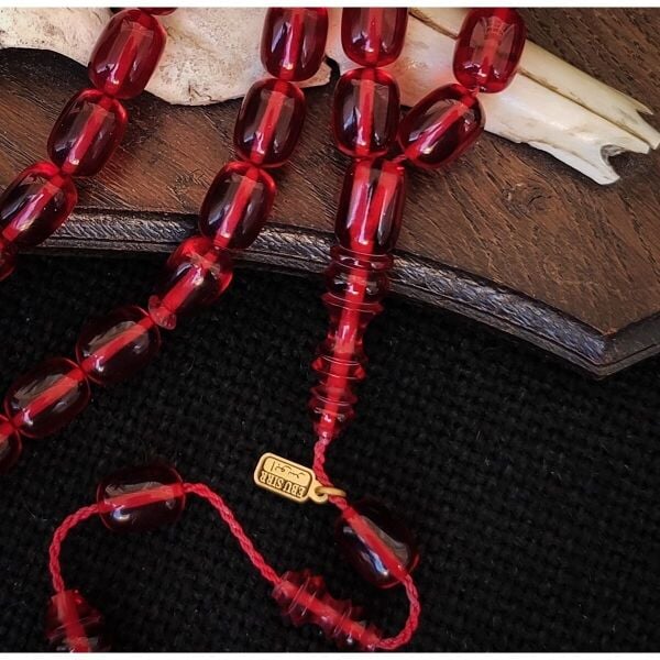 Kırmızı Şeffaf Katalin Tesbih | Ebu Sırr