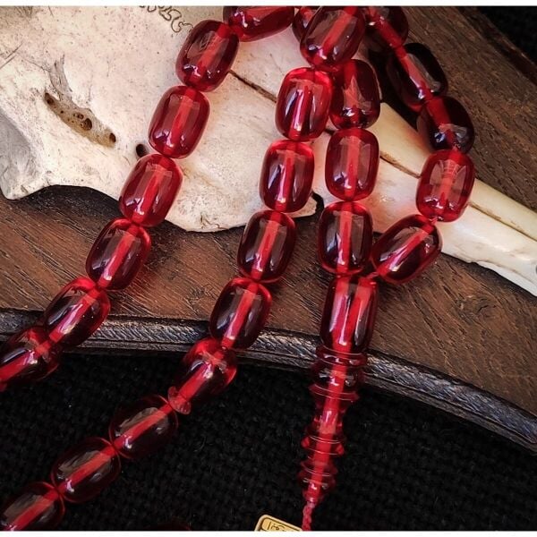 Kırmızı Şeffaf Katalin Tesbih | Ebu Sırr