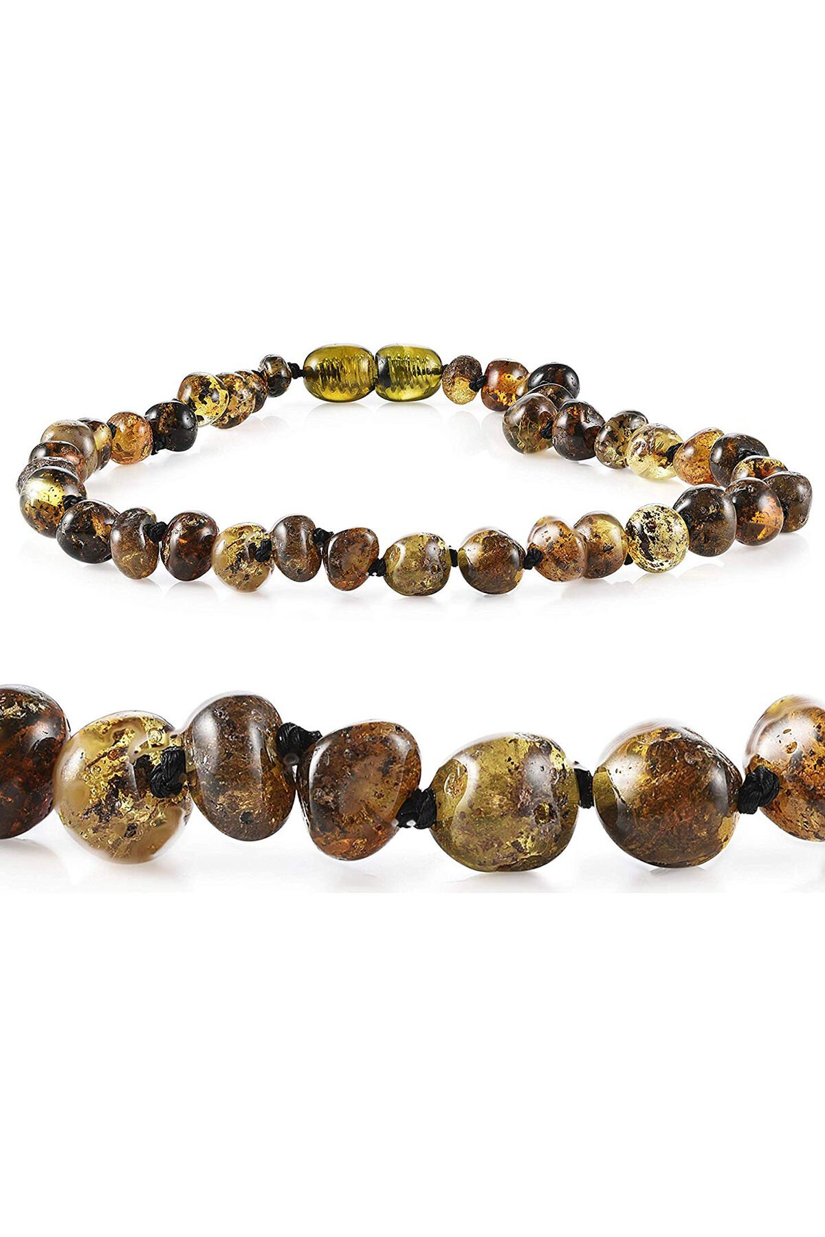 Orjinal Kehribar Bebek Diş Kolyesi Fosilli Kehribar Kolye Kız Erkek Çocuk Kolye