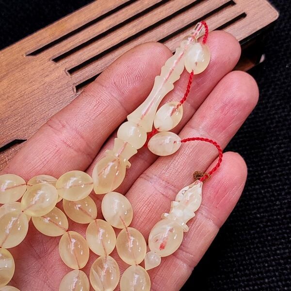 10x13 mm Squeeze Amber Tesbih  - Damla Katkılı Sıkma Kehribar