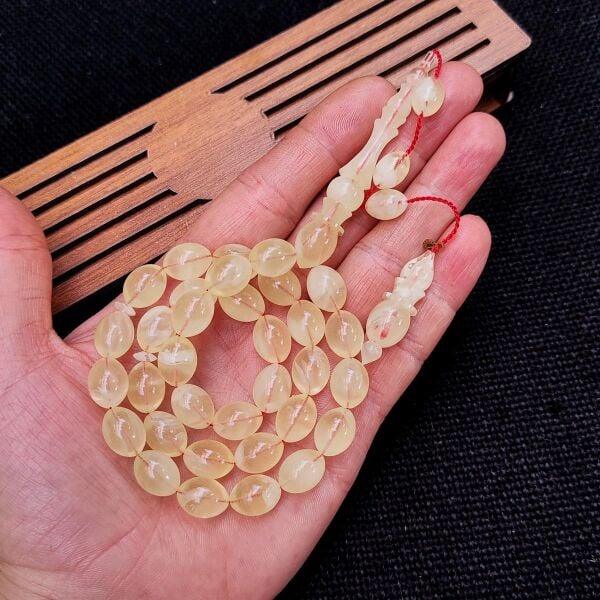 10x13 mm Squeeze Amber Tesbih  - Damla Katkılı Sıkma Kehribar