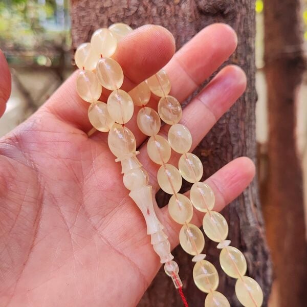 10x13 mm Squeeze Amber Tesbih  - Damla Katkılı Sıkma Kehribar