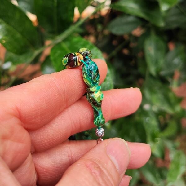 8X12 mm Gümüş Püsküllü Sündülüs Tesbih - Sandoloz Baga - Çekoslavak Tesbih