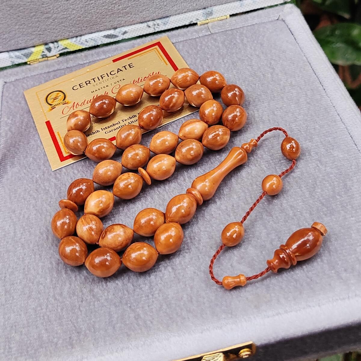 Abdullah Ceniklioğlu Usta İşçilikli Kuka Tesbih - 10x13 mm Beyzi