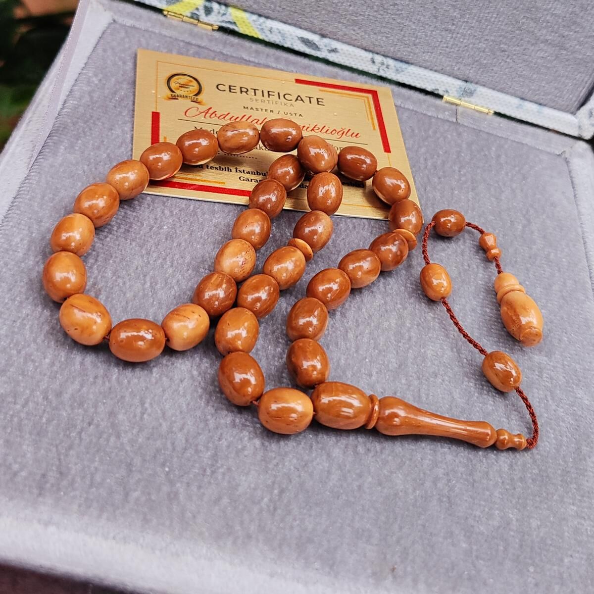 Abdullah Ceniklioğlu Usta İşçilikli Kuka Tesbih - 11,5x10 mm Küre Kesim