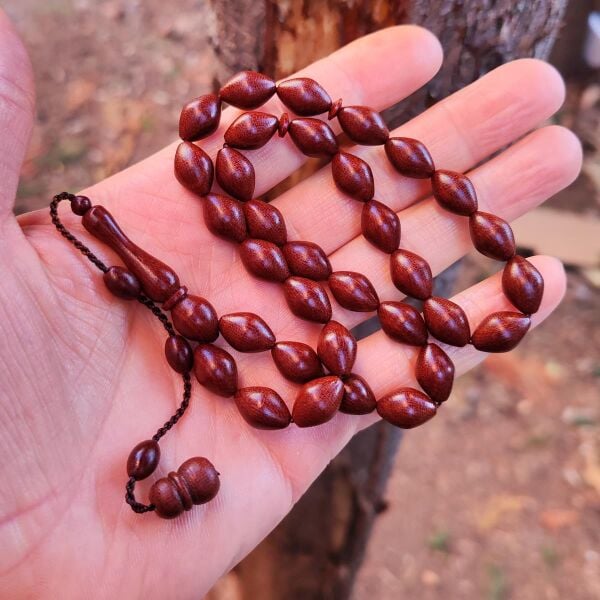 9x12 mm Kahverengi Alman Fiber Tesbih | Usta İşçilikli Tespih