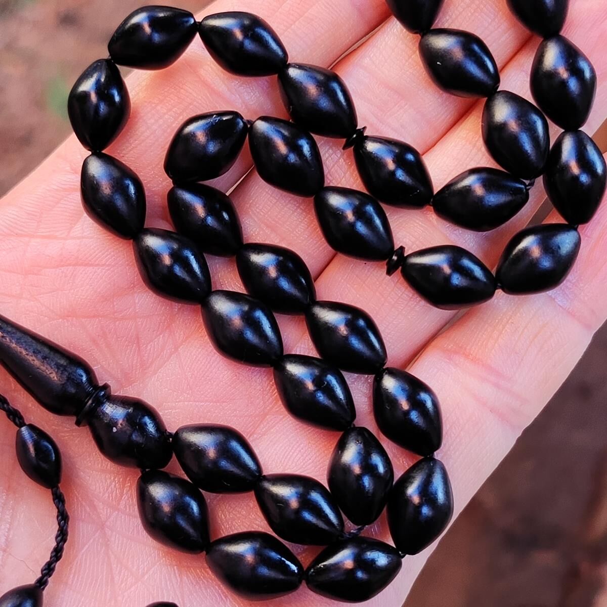 9x12 mm Siyah Alman Fiber Tesbih | Usta İşçilikli Tespih