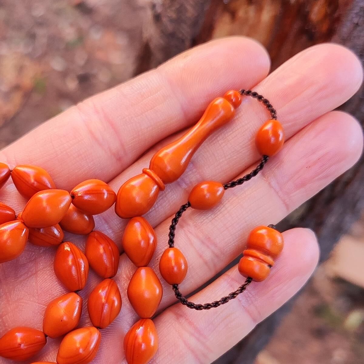 9x12 mm Koyu Sarı Alman Fiber Tesbih | Usta İşçilikli Tespih