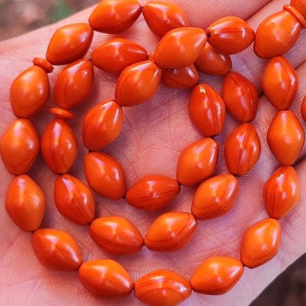 9x12 mm Koyu Sarı Alman Fiber Tesbih | Usta İşçilikli Tespih