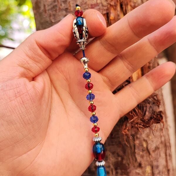 9x12 mm Pençe Model Bordo Mavi Taraftar Tesbih - Pleksi Glass Uçak Camı Tesbih