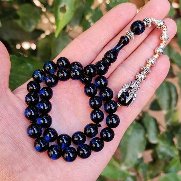 10 mm Pençe Model Mavi Sürmeli Tesbih