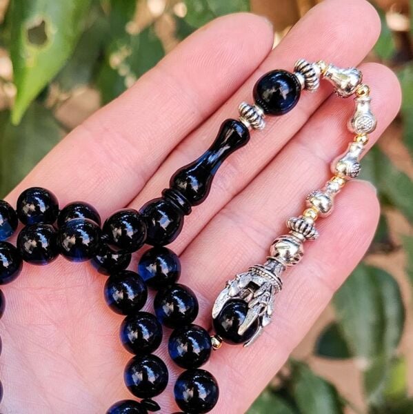 10 mm Pençe Model Mavi Sürmeli Tesbih