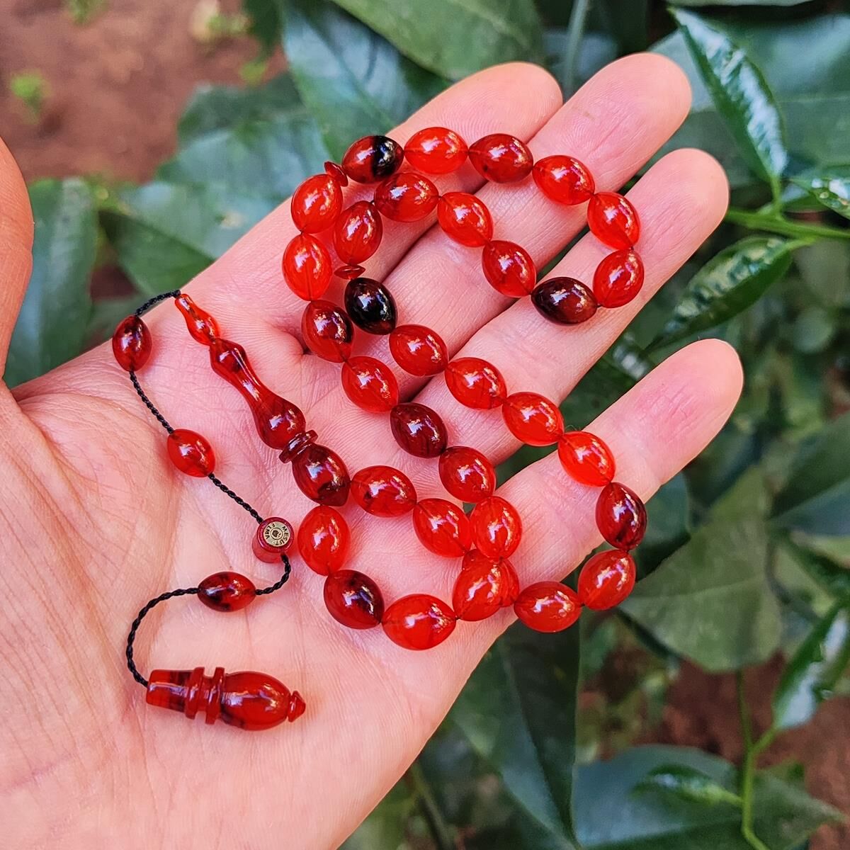 Koleksiyonluk 8x11 mm Mesut Elma Usta İmzalı Tava Sapı Benzetme Tesbih