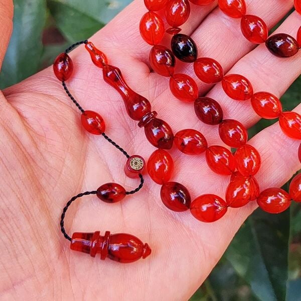 Koleksiyonluk 8x11 mm Mesut Elma Usta İmzalı Tava Sapı Benzetme Tesbih