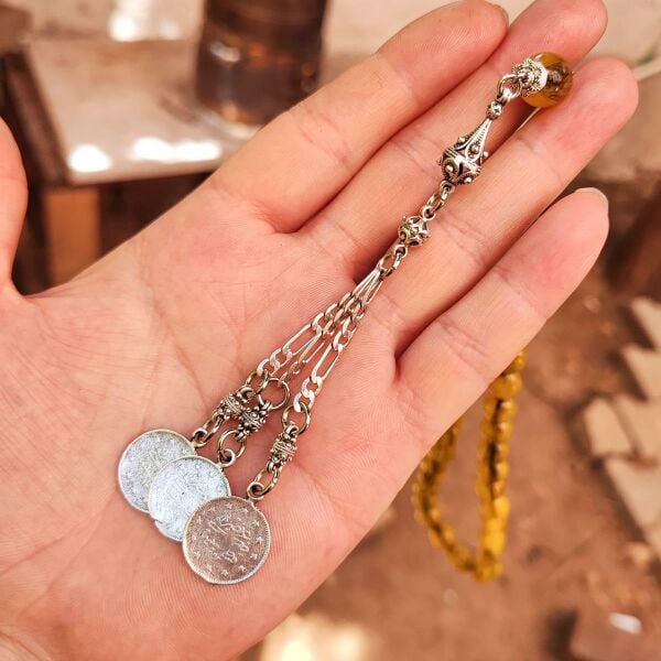 10x12 mm Tıraşlı Alman Faturan Sıkma Kehribar Tesbih