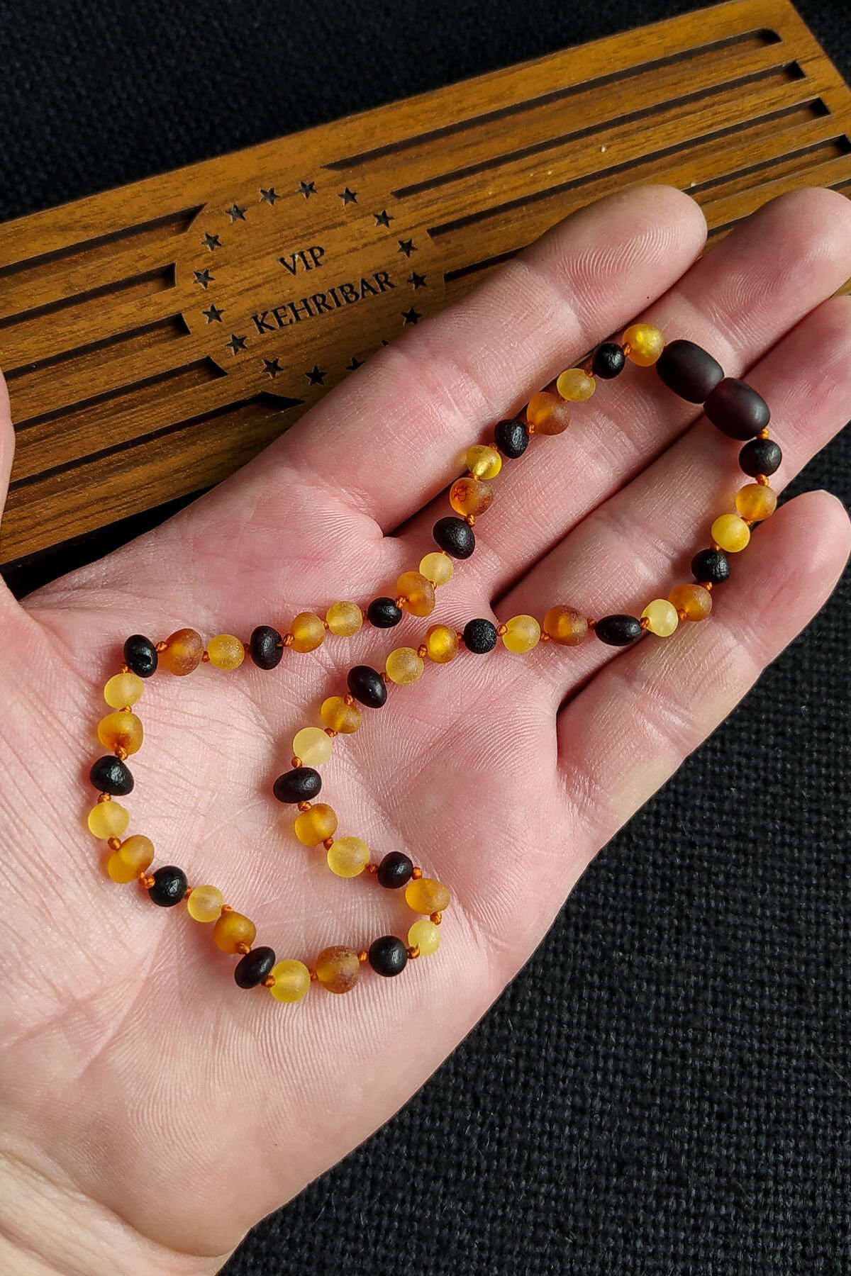 Sertifikalı Mat Multicolor Kehribar Kolye Kız Erkek Bebek Diş Kolyesi 4-7 Yaş 35 cm