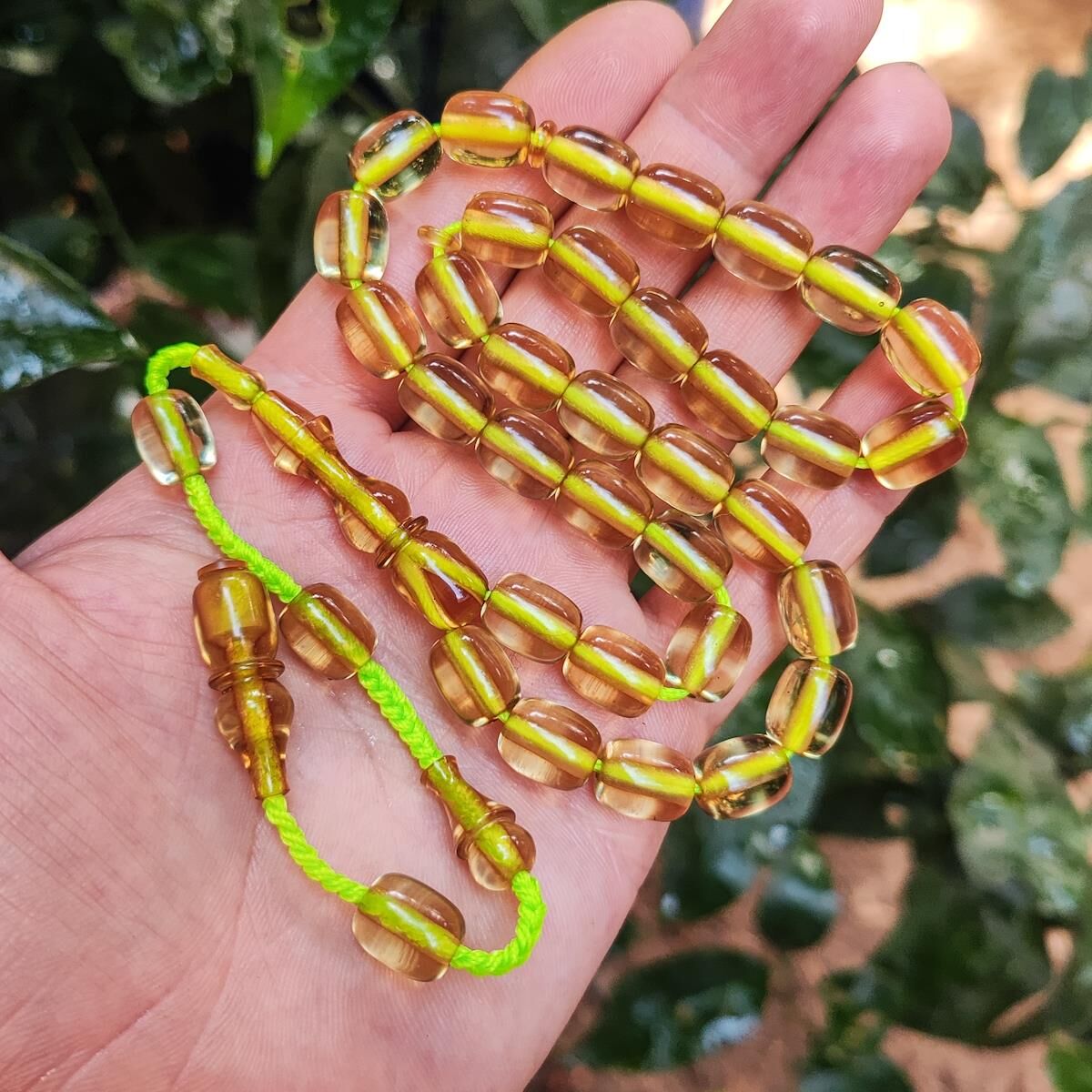 9x11 mm Şeffaf Delim Sarı Katalin Tesbih - Ergin Baran Necef