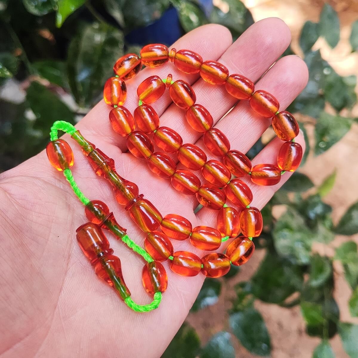 9x11 mm Şeffaf Delim Bal Rengi Katalin Tesbih - Ergin Baran Necef