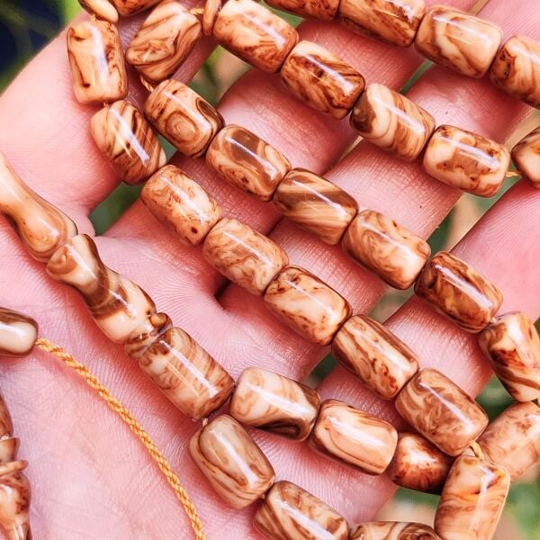 8x12 mm Eski Çekoslavak Katalin Tesbih - Ebu Sırr Usta İmzalı