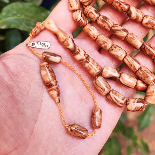 8x12 mm Eski Çekoslavak Katalin Tesbih - Ebu Sırr Usta İmzalı