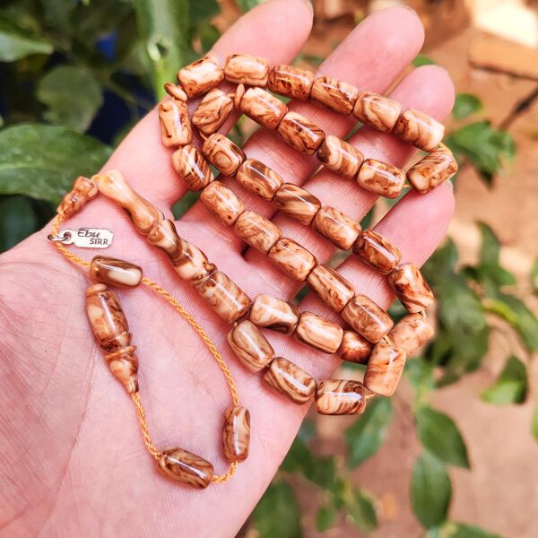 8x12 mm Eski Çekoslavak Katalin Tesbih - Ebu Sırr Usta İmzalı