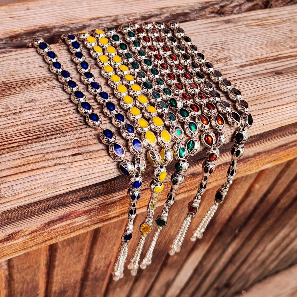 8x10 mm 5 Adet Toptan Mineli Alpaka Tesbih