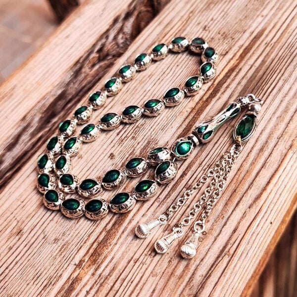 8x10 mm 5 Adet Toptan Mineli Alpaka Tesbih