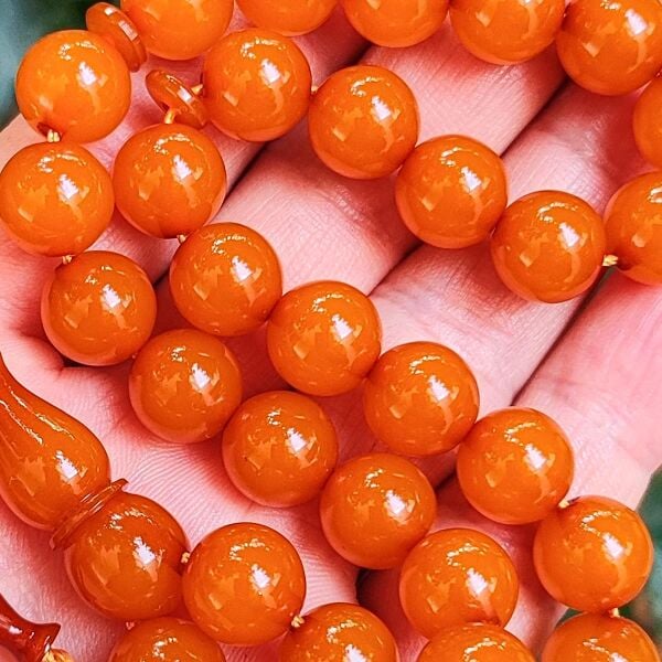 11 mm Ahmet Emin İmzalı Yemen Rengi Zar Kehribar Tesbih