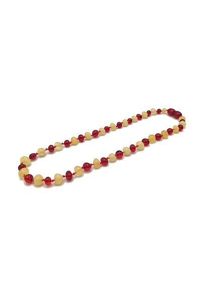 Yedek Klips Hediyeli Sertifikalı Kehribar Kolye Süt Kırmızı Bebek Diş Kolyesi 0-6 Yaş