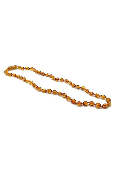 Yedek Klips Hediyeli Sertifikalı Kehribar Kolye Yassı Bal Rengi Bebek Diş Kolyesi 0-6 Yaş