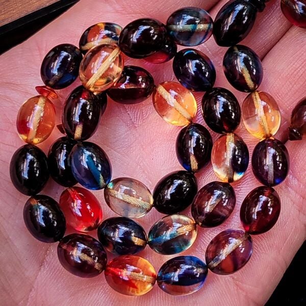 8x11 mm Hassas Delim Bonibon Ateşi Kehribar Tesbih | Ayhan Turan Usta İmzalı Tespih