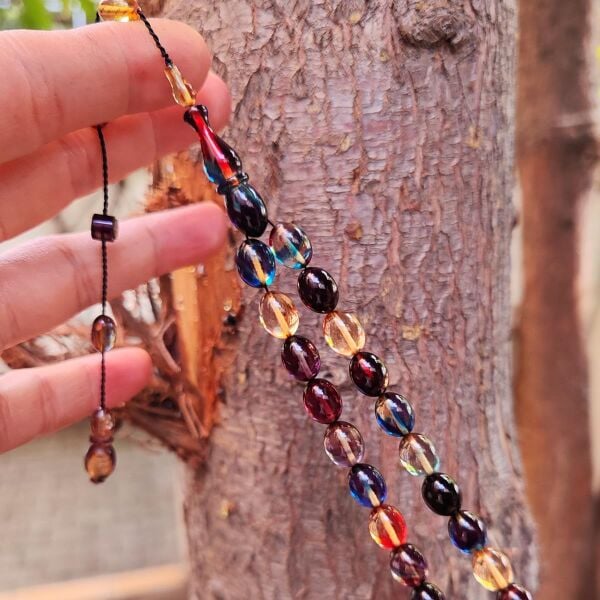 8x11 mm Hassas Delim Bonibon Ateşi Kehribar Tesbih | Ayhan Turan Usta İmzalı Tespih