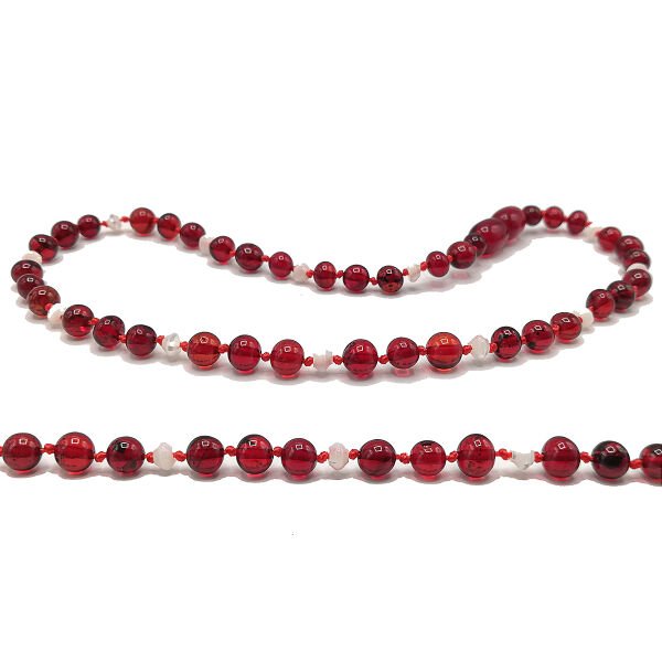 Yedek Klips Hediyeli Sertifikalı Kehribar Kolye İncili Kırmızı Bebek Diş Kolyesi 0-6 Yaş