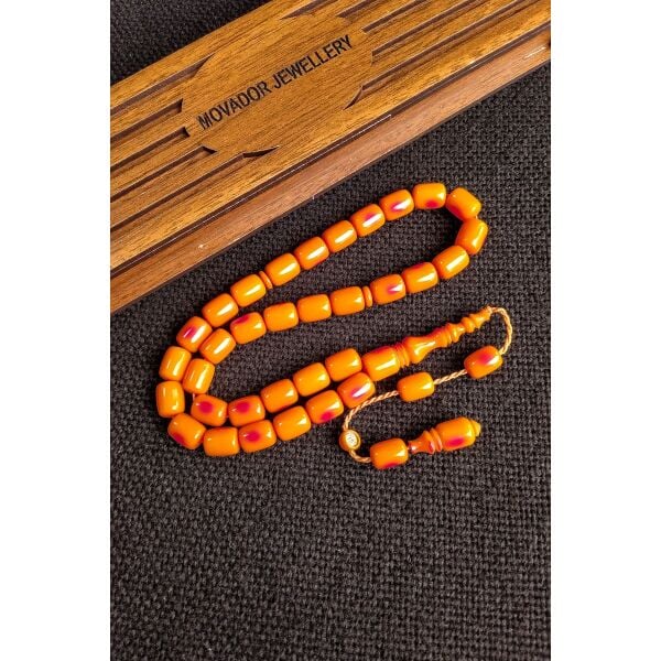 9X11 mm Mişmişi Kanayan Baga Tesbih - Ebu Sırr Usta İmzalı Katalin Tespih