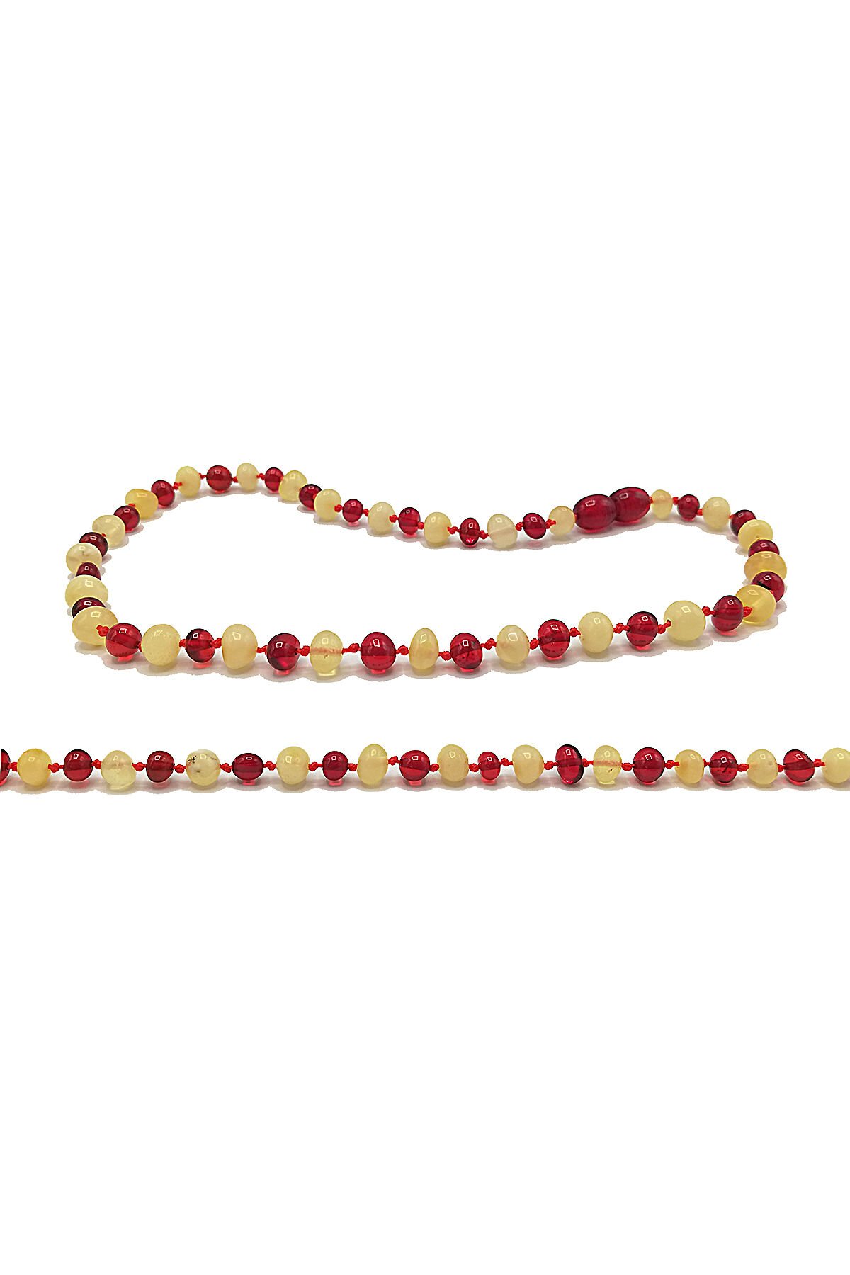 Yedek Klips Hediyeli Sertifikalı Kehribar Kolye Süt Kırmızı Bebek Diş Kolyesi 0-6 Yaş