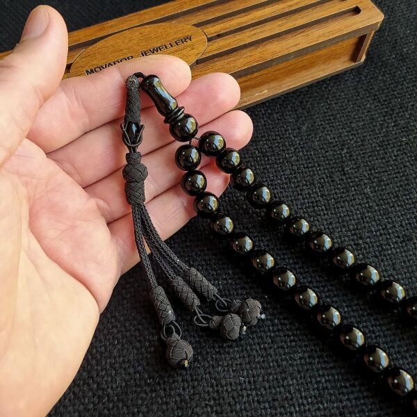 10 mm Küre Çakırbeyli Kazaz Püsküllü Rus Oltu Tesbih Trabzon Kazaziye Gürcü Oltu Tespih Ahşap Kutulu