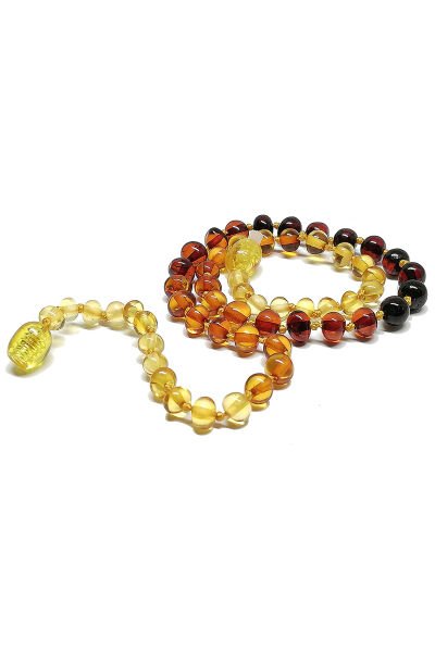 Yedek Klips Hediyeli Sertifikalı Kehribar Kolye Gök Kuşağı Bebek Diş Kolyesi 0-6 Yaş