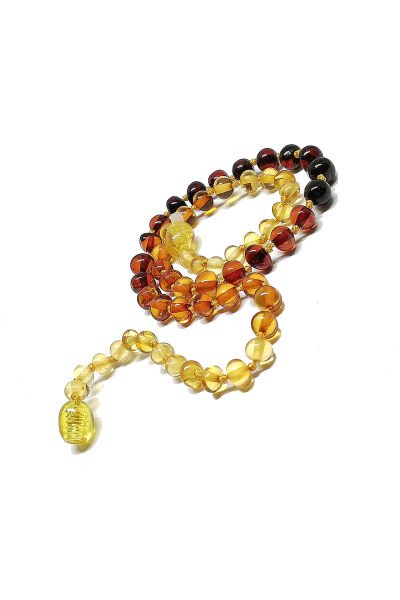 Yedek Klips Hediyeli Sertifikalı Kehribar Kolye Gök Kuşağı Bebek Diş Kolyesi 0-6 Yaş